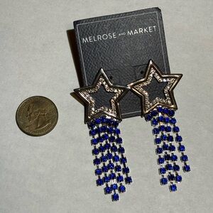 blue star dangle earrings